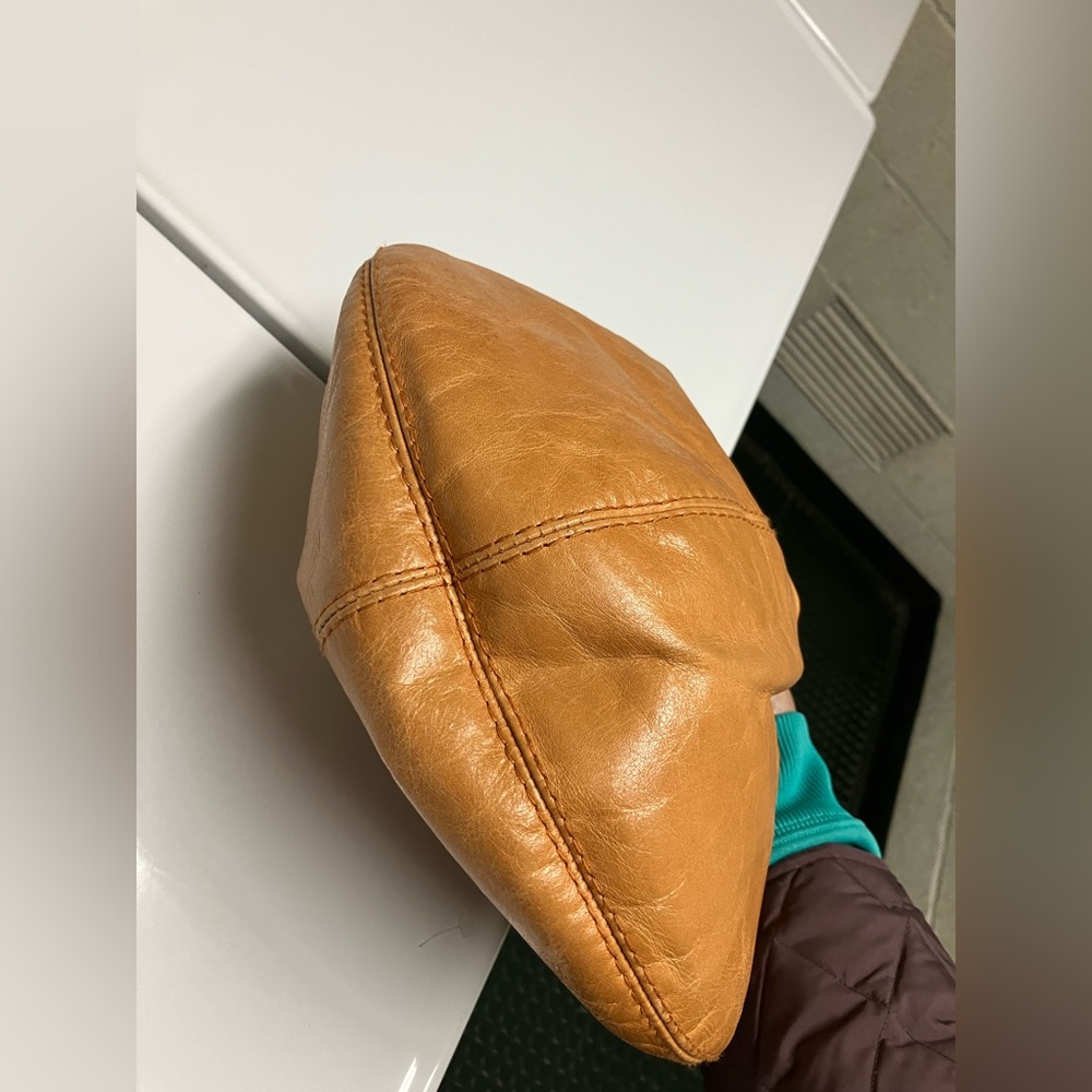 ASOS Leather Bag Purse Tan Ruched Bohemian Chic - Picture 16 of 17